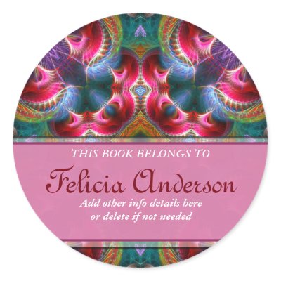 Book Label : Colourful Fantasy Fractal Sticker